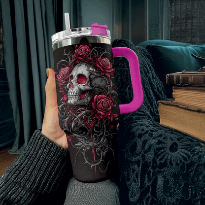 Shineful Tumbler - Crimson Rose Skull