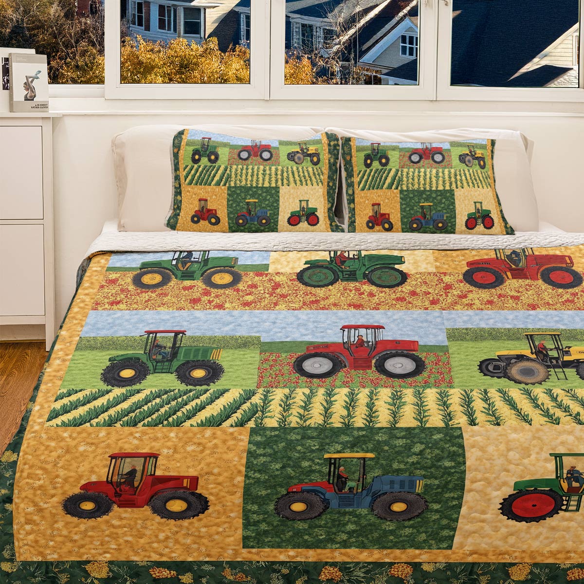 Shineful All Season Quilt 3-Piece Set - Farmer Tractor Tales
