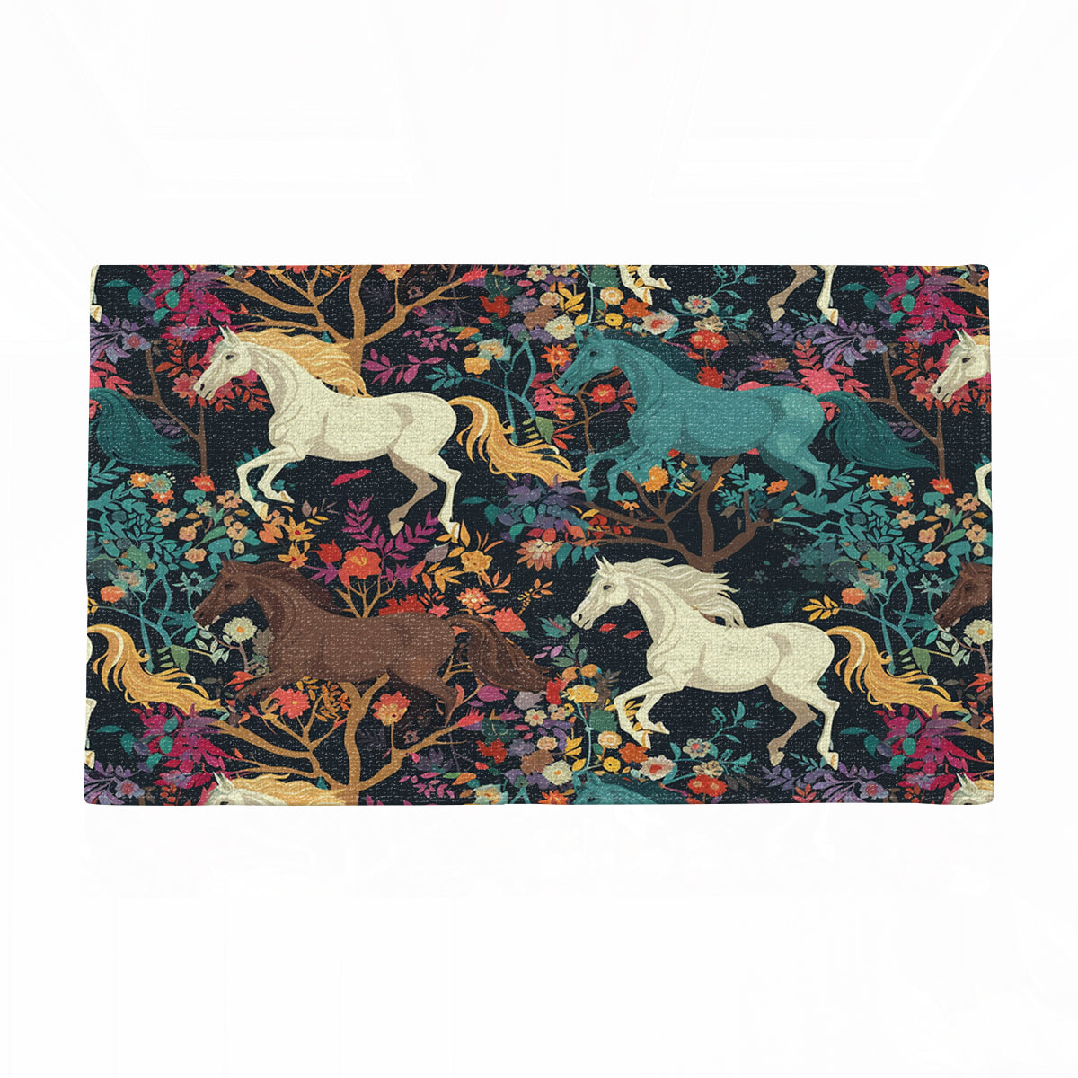 Shineful Horse Flower Ultra-Thin Non Skid Floor Mat, Kitchen Rugs