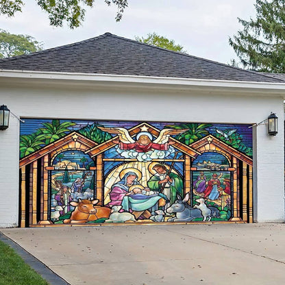 Shineful Garage Door Banner Decoration Holy Night
