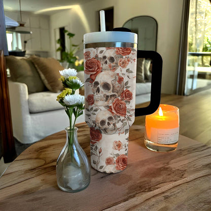 Shineful Tumbler - Elegant Skull & Rose
