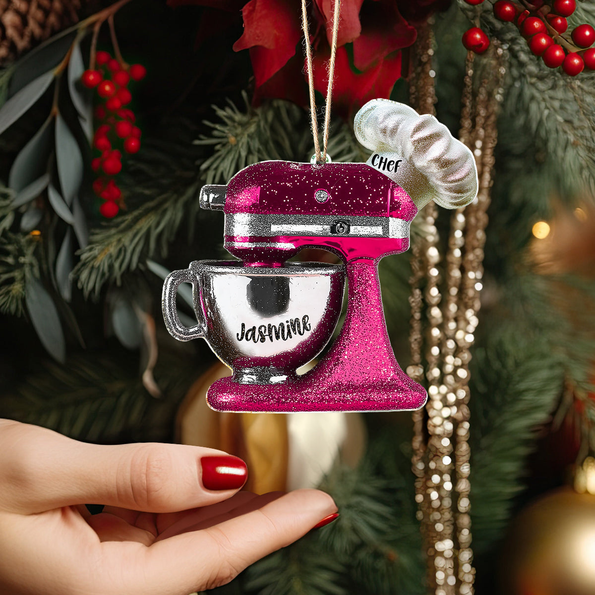 Shineful 2D Acrylic Ornament - Chef's Holiday Mixer