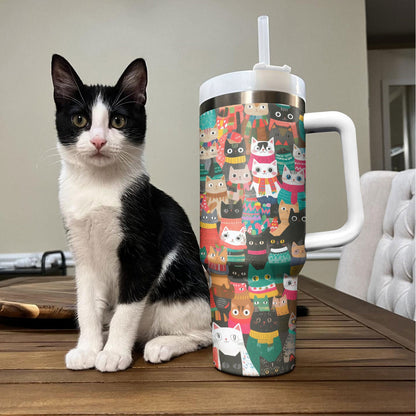 Shineful Tumbler Christmas Cozy Cats
