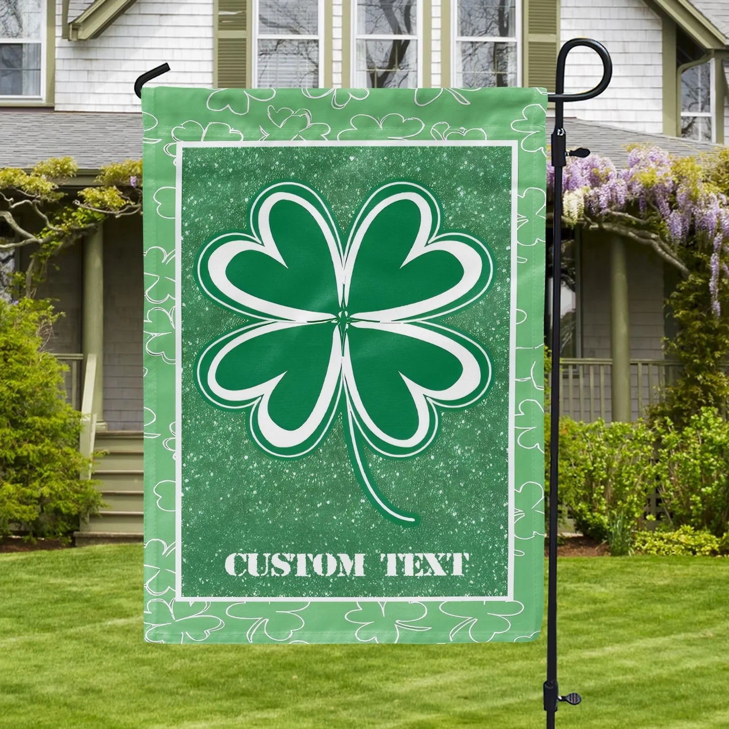 Shineful Gargen Flag 12" x 18" -  Personalized Lucky Shamrock