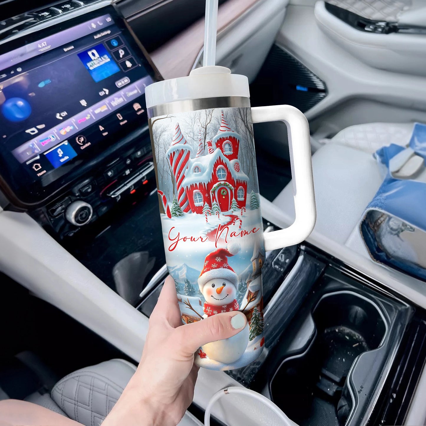 Shineful Glossy Tumbler Personalized Christmas Snowman's Sweet Retreat