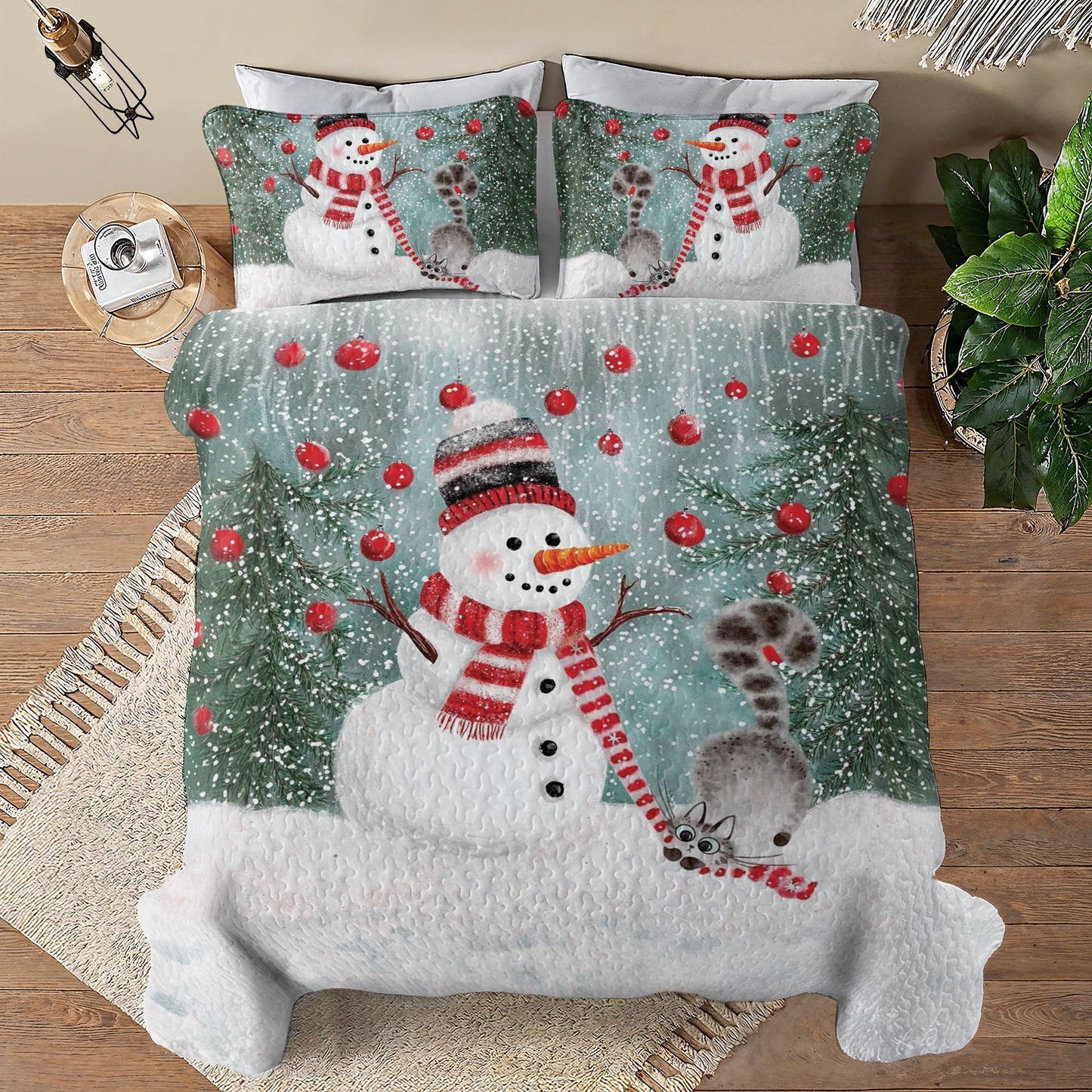 Shineful All Season Quilt 3-Piece Set Snowy Friends