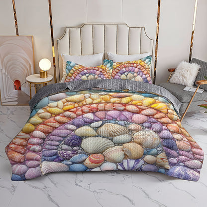 Shineful All Season Quilt 3-Piece Set Rainbow Seashell