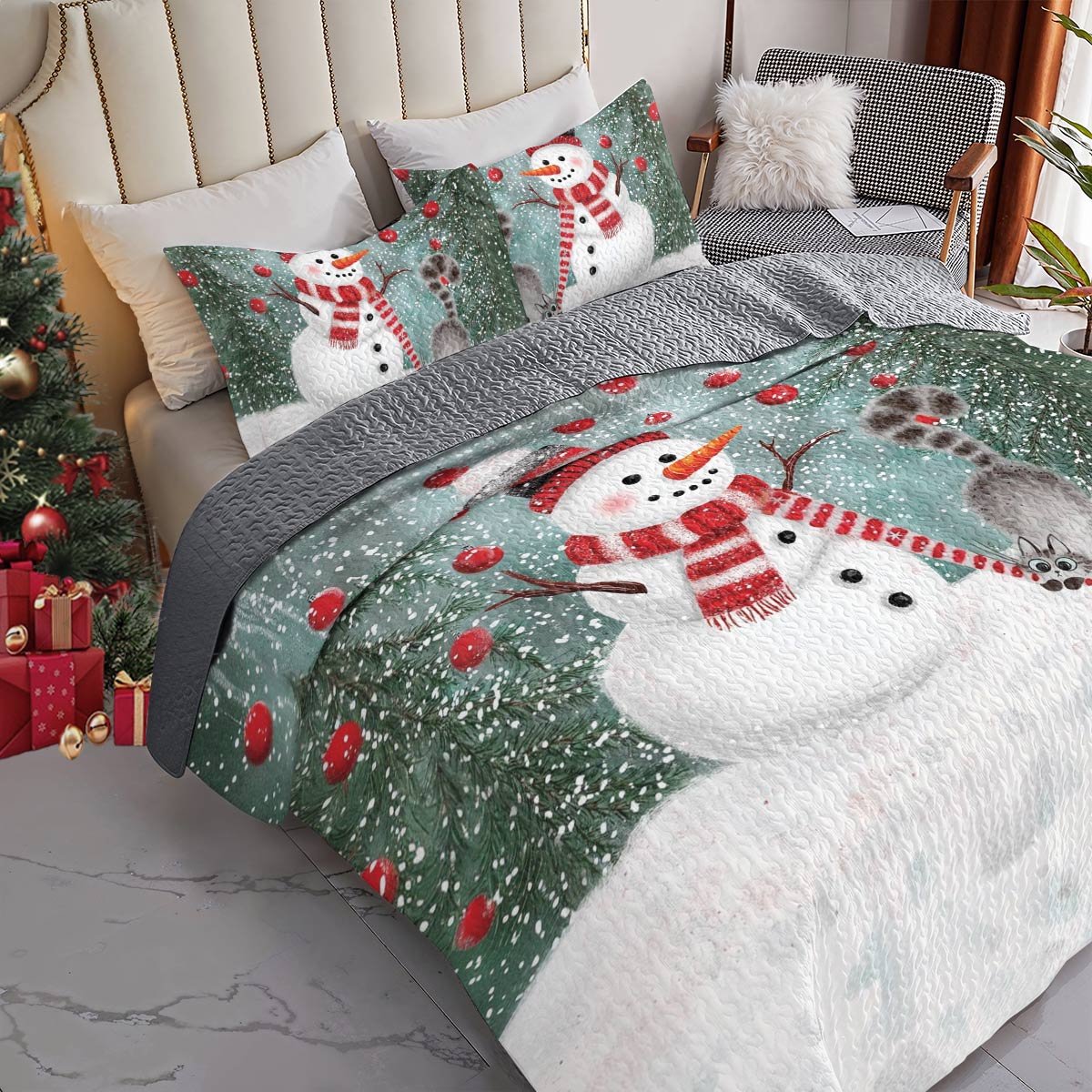 Shineful All Season Quilt 3-Piece Set Snowy Friends