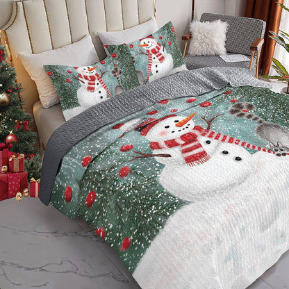 Shineful All Season Quilt 3-Piece Set Snowy Friends