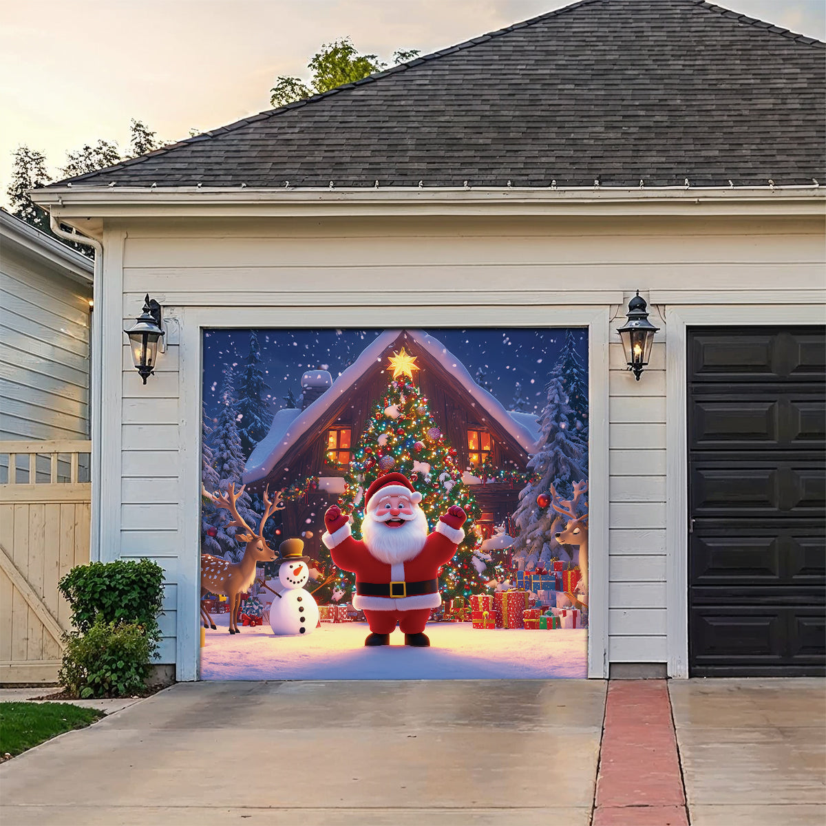 Shineful Garage Door Banner Decoration Merry Christmas Santa