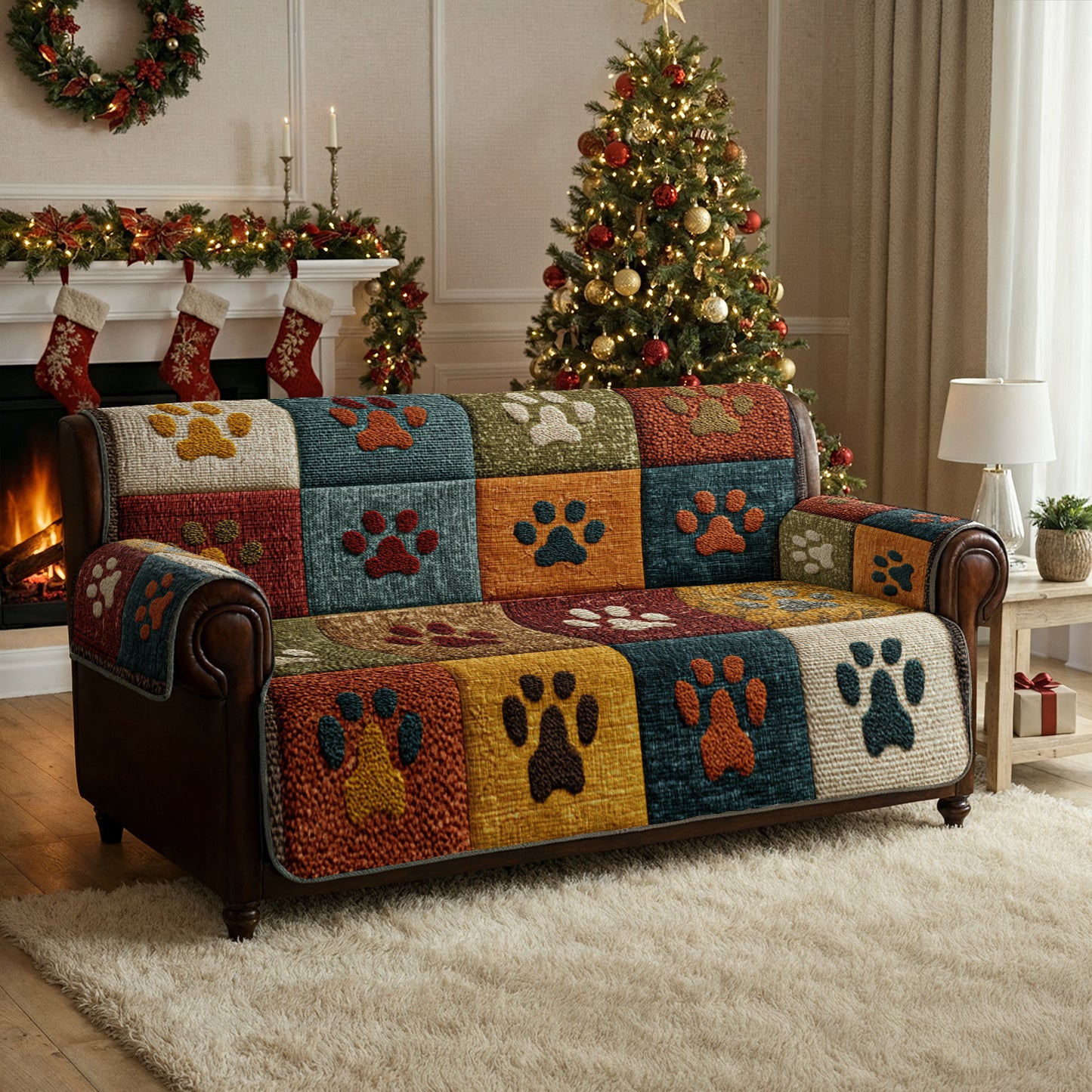 Shineful Sofa Cover Set Paw Love Quilt