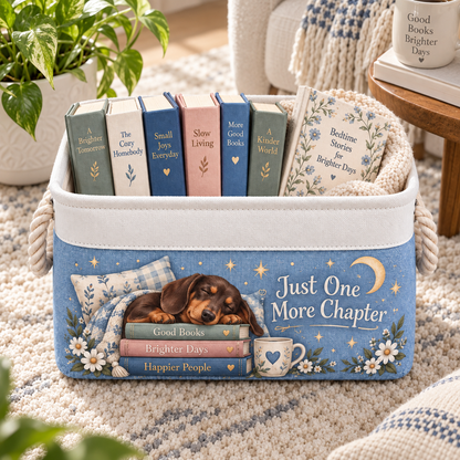 Shineful Dachshund Book Lover Book Basket