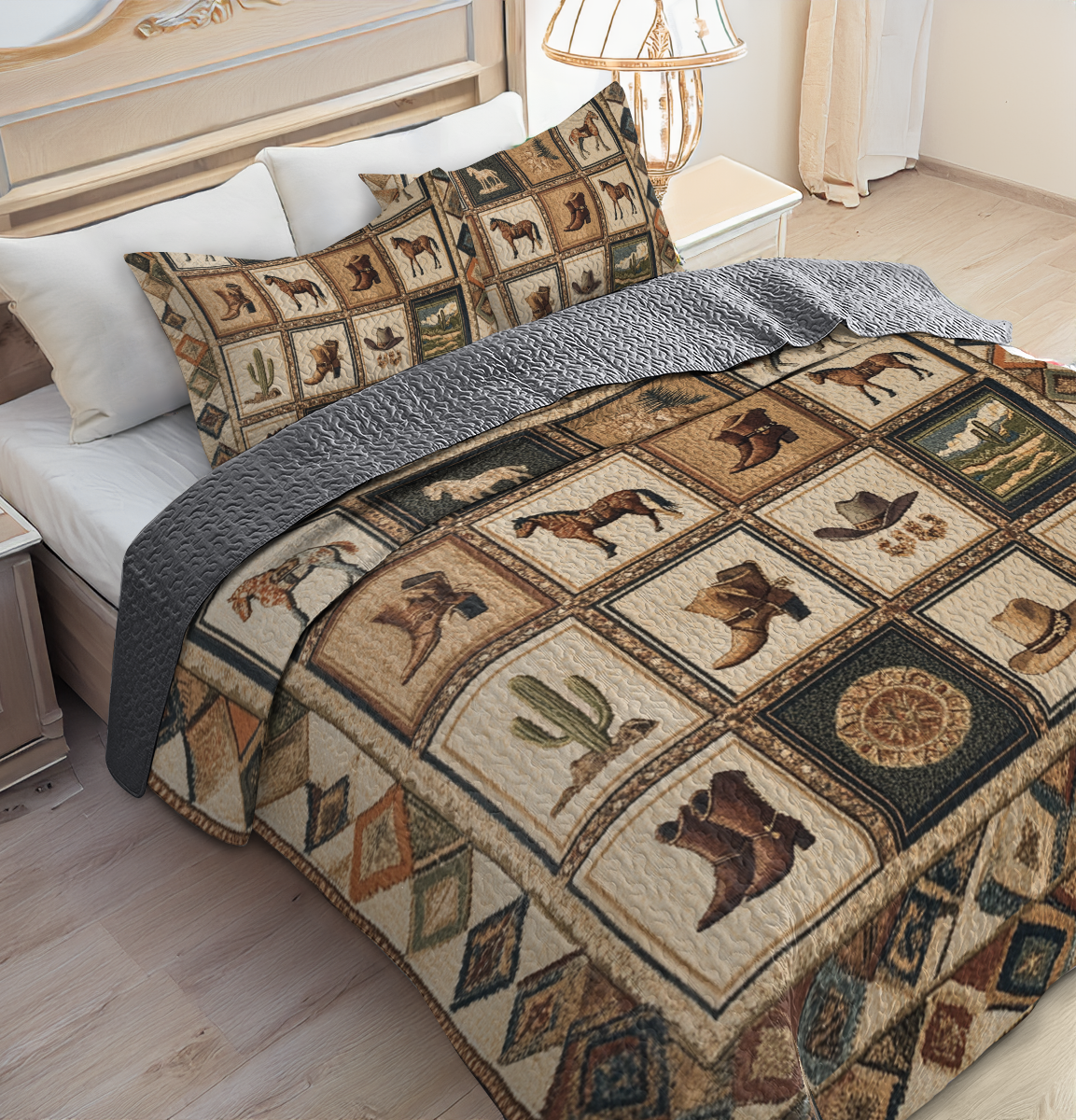 Shineful All Season Quilt 3-Piece Set -  Cowboy Trail