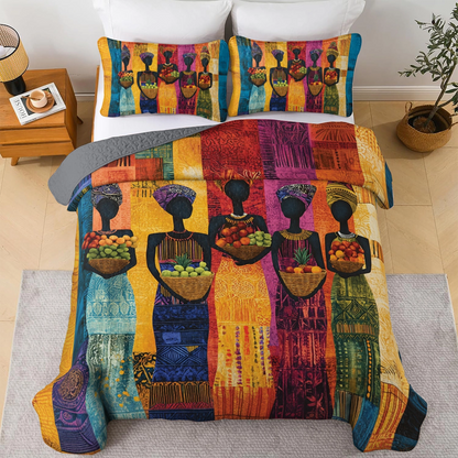 Shineful All Season Quilt 3-Piece Set Traditional Black Women