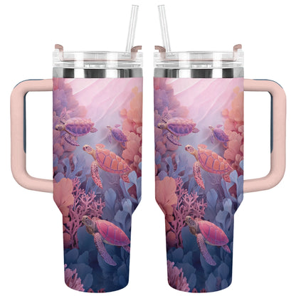 Shineful Tumbler Sea Turtles Coral Drift
