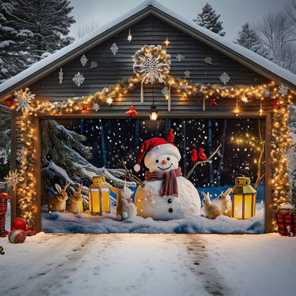Shineful Garage Door Banner Decoration Winter Night