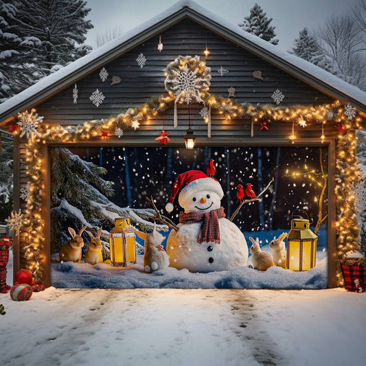 Shineful Garage Door Banner Decoration Winter Night