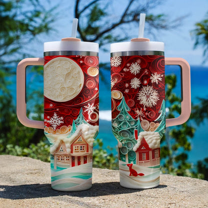 Shineful Glossy Tumbler Christmas Village