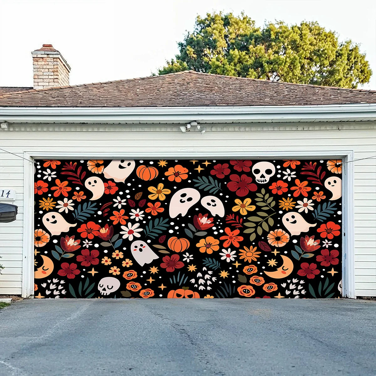 Shineful Garage Door Banner Decoration - Spooky Chic
