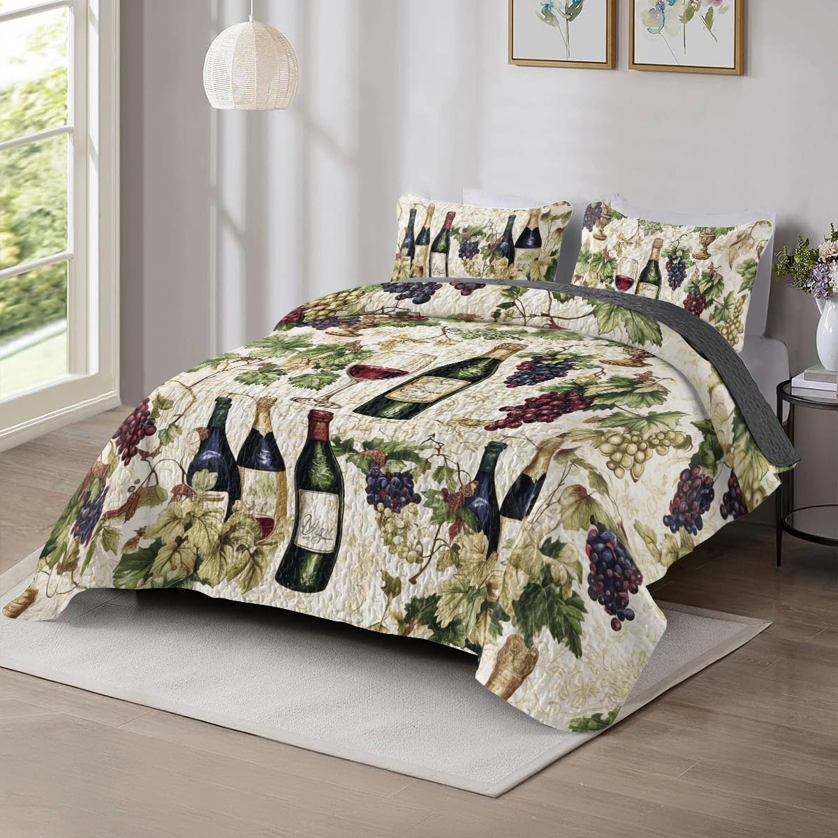 Shineful All Season Quilt 3-Piece Set Wine Dream