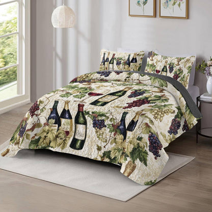 Shineful All Season Quilt 3-Piece Set Wine Dream