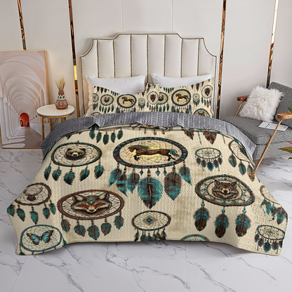 Shineful All Season Quilt 3-Piece Set Native Spirits Dreamcatcher