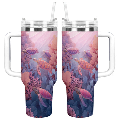Shineful Tumbler Sea Turtles Coral Drift