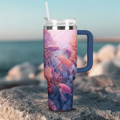 Shineful Tumbler Sea Turtles Coral Drift