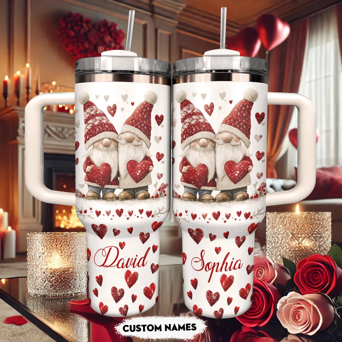 Shineful Tumbler Personalized Gnome Love