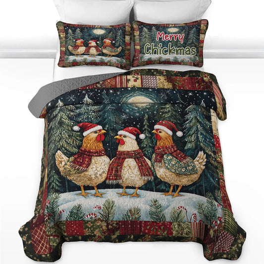 Shineful All Season Quilt 3-Piece Set - Chickmas Cheer