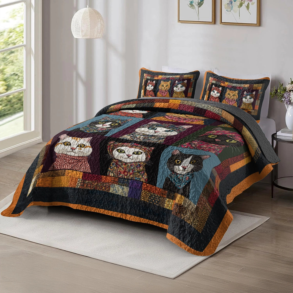 Shineful All Season Quilt 3-Piece Set - Cozy Cat Charm