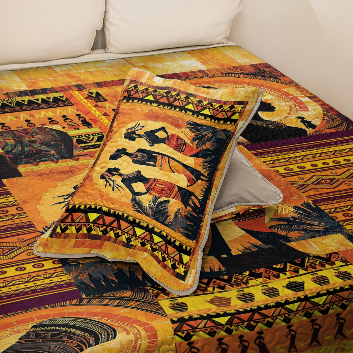 Shineful All Season Quilt 3-Piece Set - Black Women Dancing Silhouettes