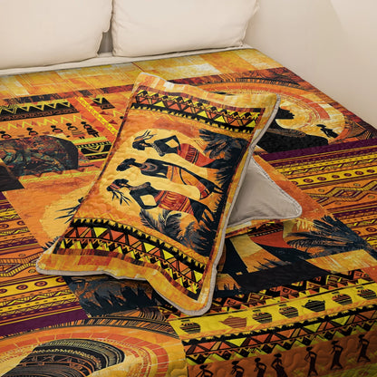 Shineful All Season Quilt 3-Piece Set - Black Women Dancing Silhouettes