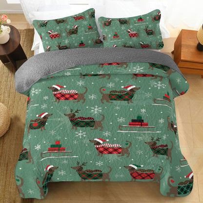 Shineful All Season Quilt 3-Piece Set Merry Dachsmas