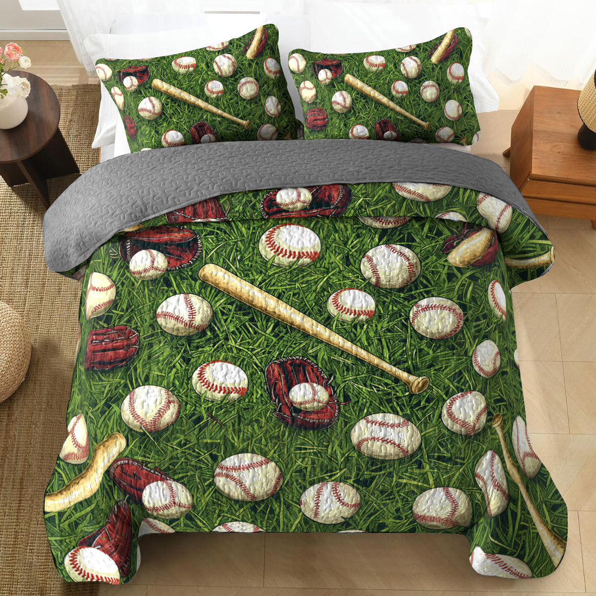 Shineful All Season Quilt 3-Piece Set All-Star Baseball