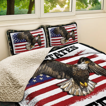 Shineful All Season Quilt 3-Piece Set - United States Veteran