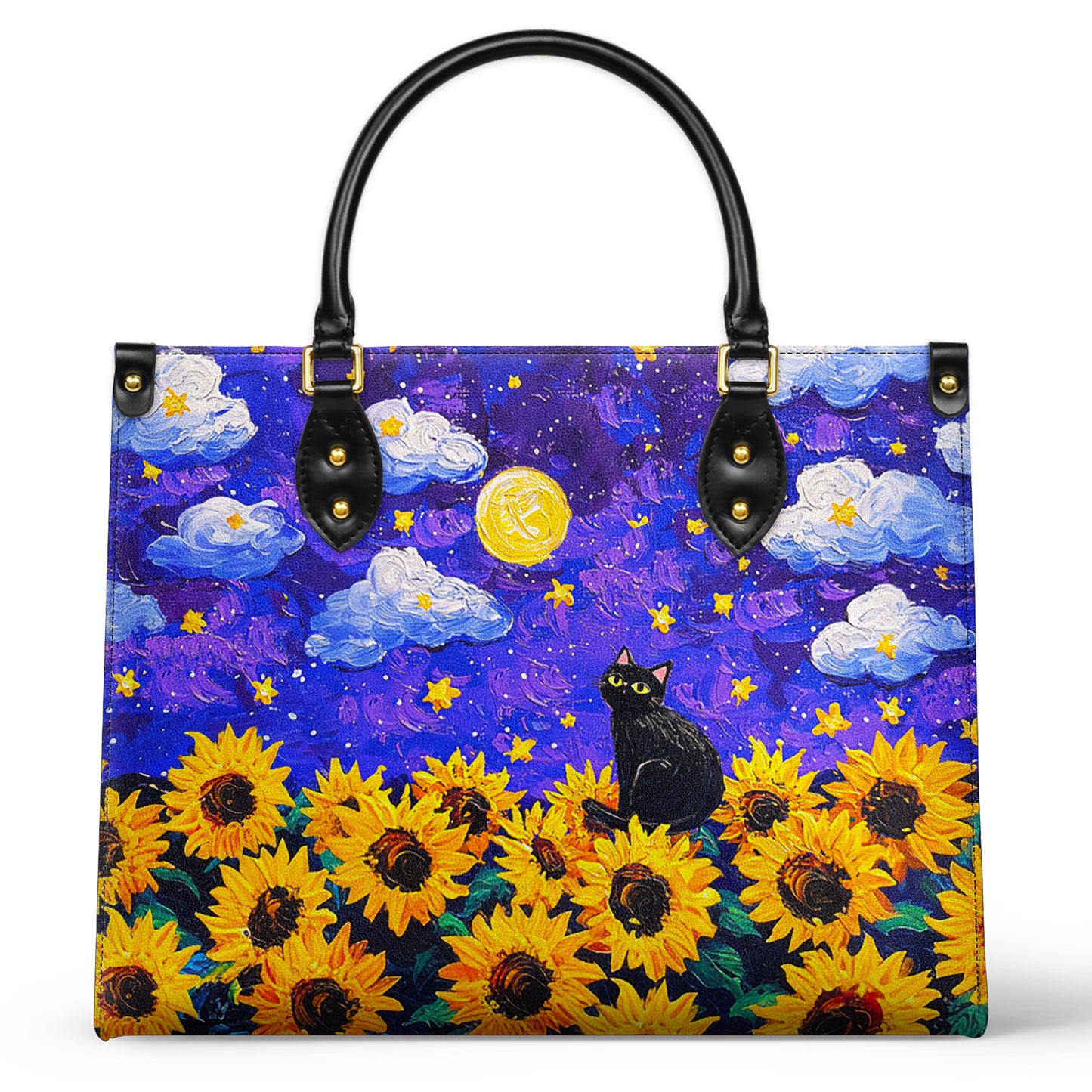 Shineful Leather Starry Cat With Sunflower