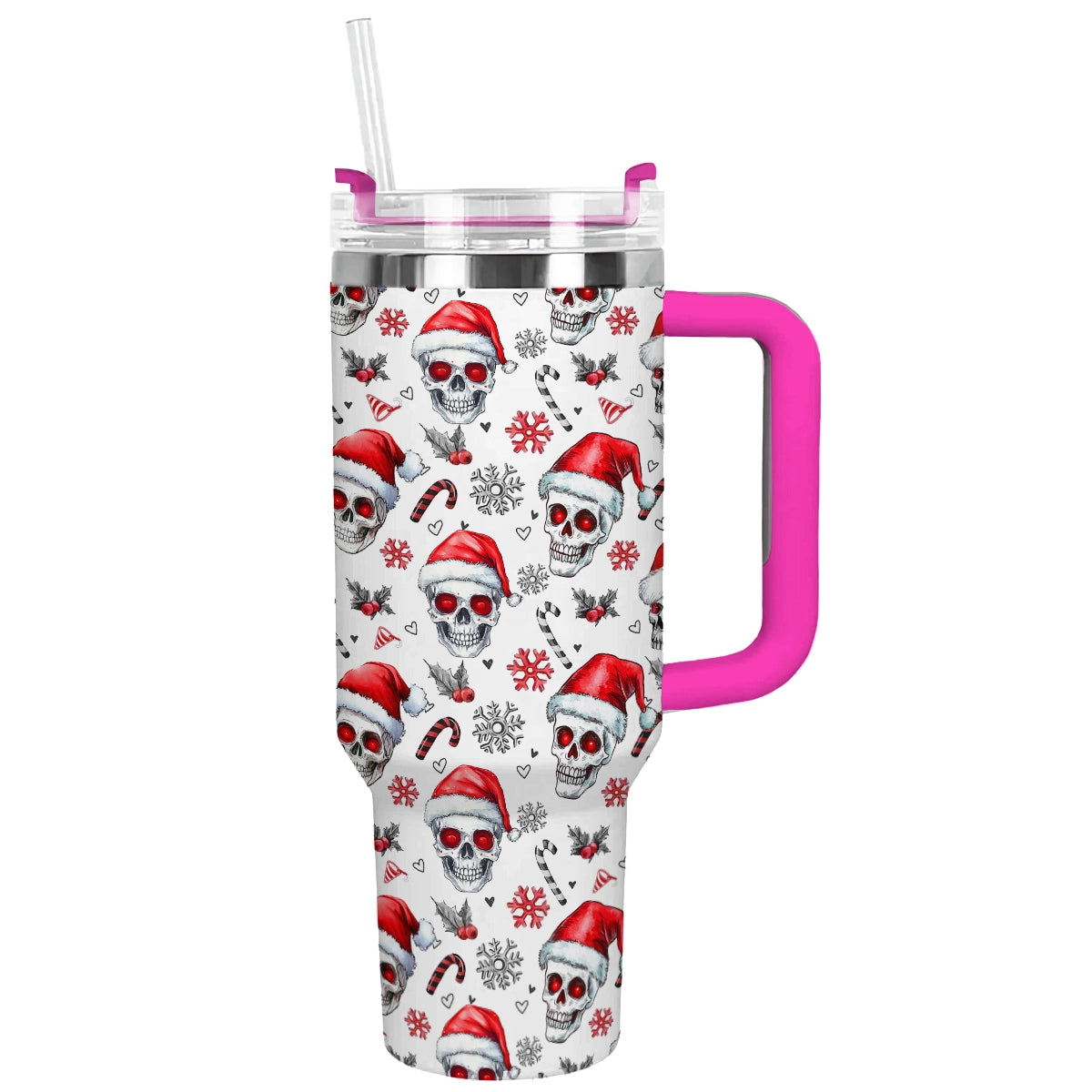 Shineful Tumbler Skull Santa Holiday