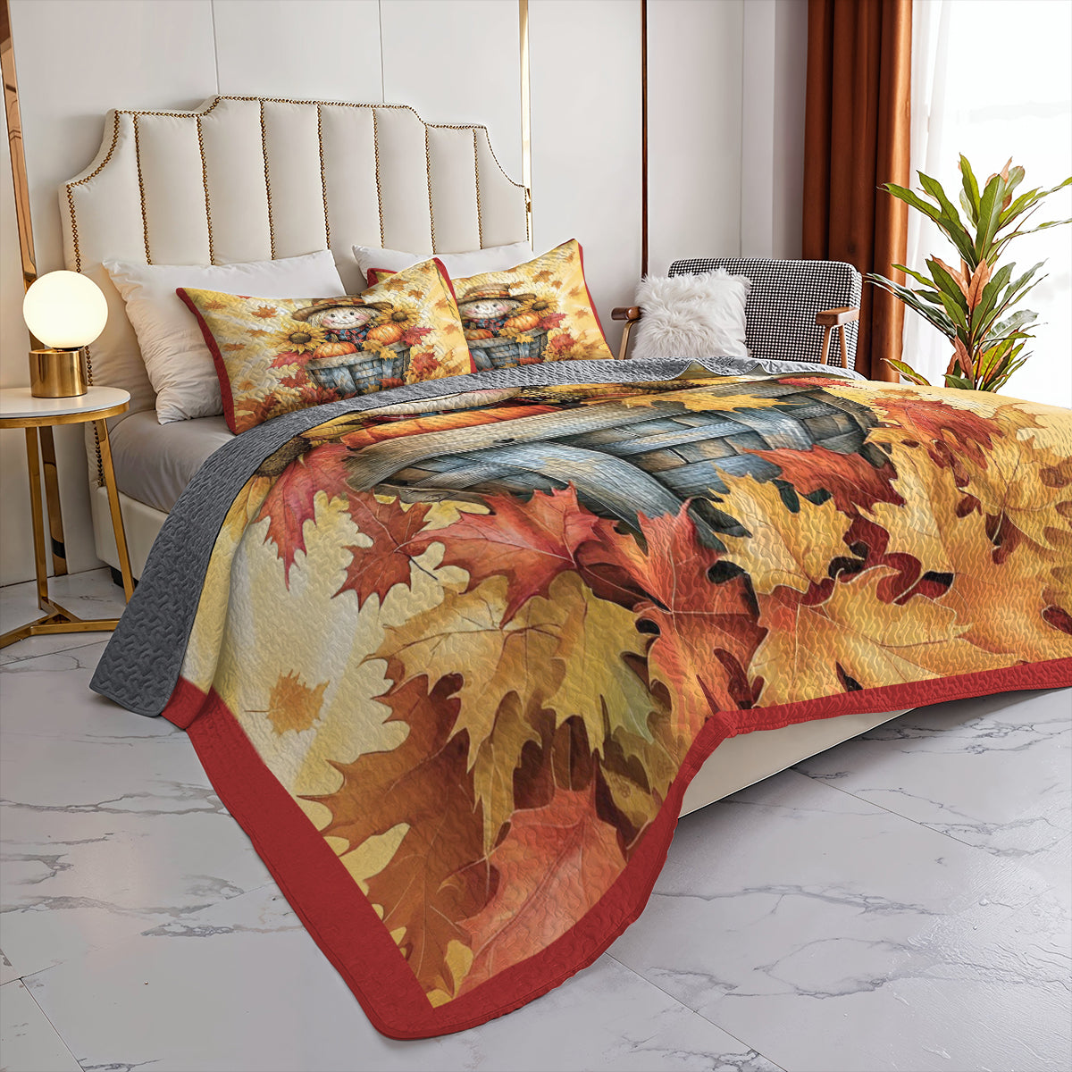 Shineful All Season Quilt 3-Piece Set Cute Scarecrow
