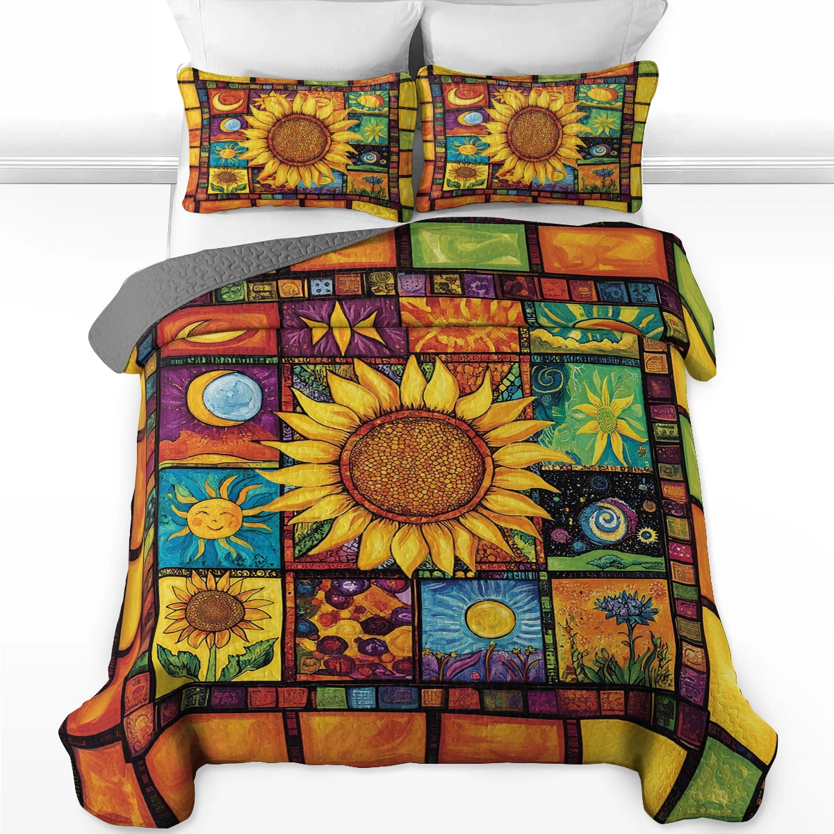 Shineful All Season Quilt 3-Piece Set - Hippie Sunshine Patchwork