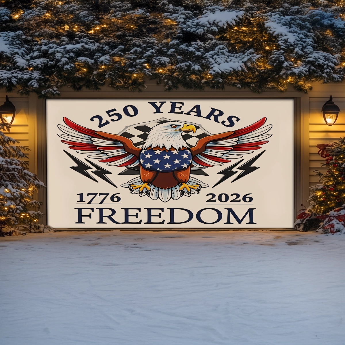 Shineful Garage Door Banner Decoration Born Free, Still Free