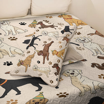 Shineful All Season Quilt 3-Piece Set - Labrador Fun Time