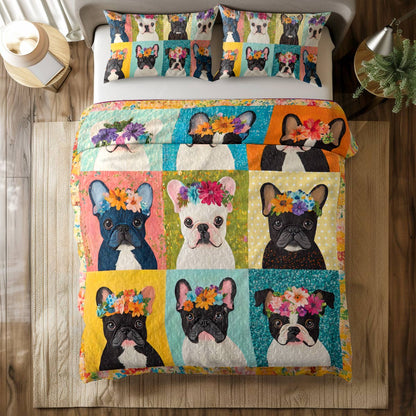 Shineful All Season Quilt 3-Piece Set Frenchie Blossom