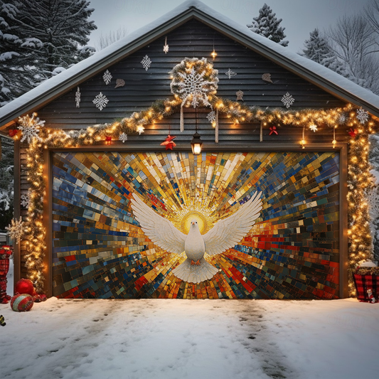 Shineful Garage Door Banner Decoration Dove of Peace