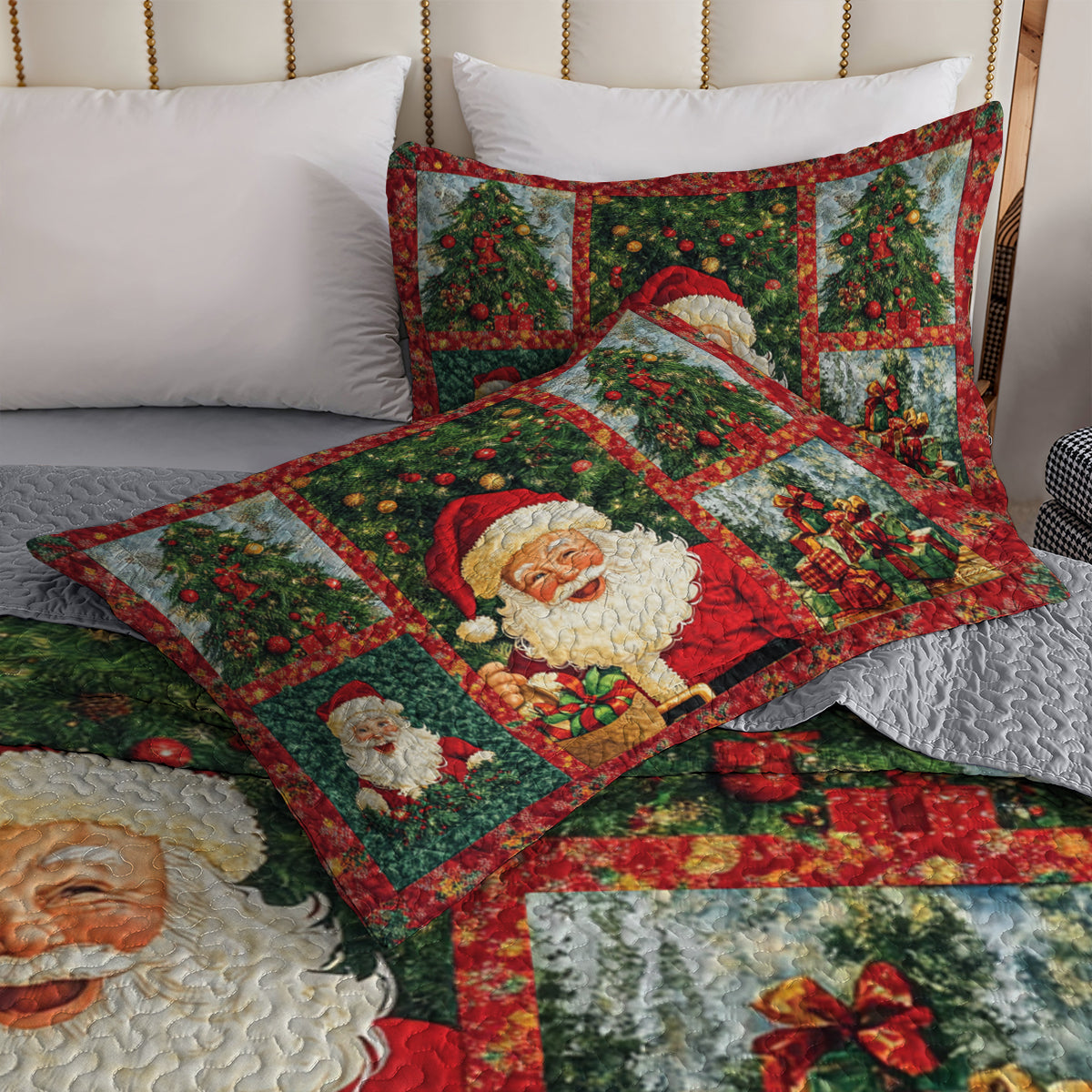 Shineful All Season Quilt 3-Piece Set Santa Claus