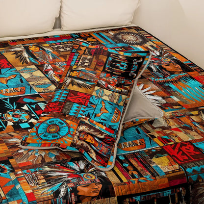 Shineful All Season Quilt 3-Piece Set  Native American Bold Tribal