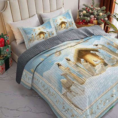 Shineful All Season Quilt 3-Piece Set Holy Night Nativity