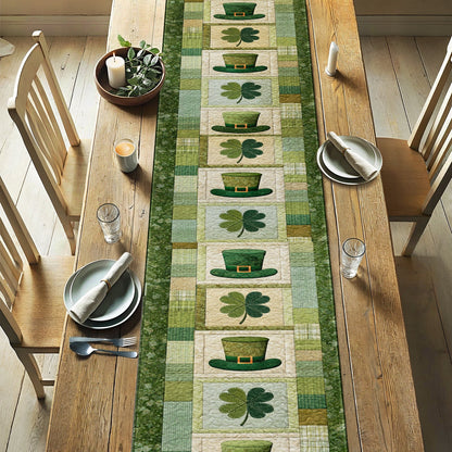 Shineful 2D Flat Print Quilted Table Runner Irish Hearth