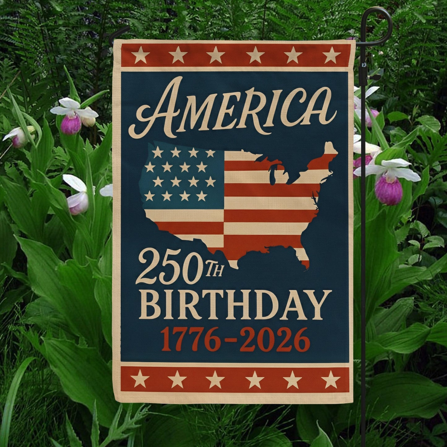 Shineful Gargen Flag 12" x 18" - Celebrating 250 Years of America