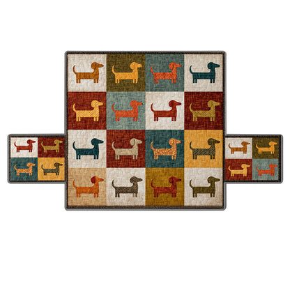 Shineful Sofa Cover Set Colorful Dachshund Patch